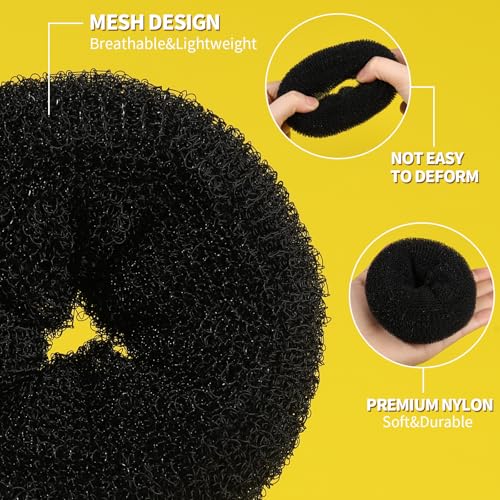 Hair Bun Maker Set - 7 Donuts, 10 Nets, 20 Pins & 5 Ties