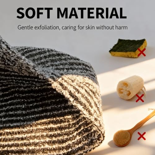 Exfoliating Shower Towel, Extra Long Rip-Resistant Body Back Scrubber, Deep Cleansing Skin-Friendly Exfoliating Washcloth for Men and Women (1 PCS)