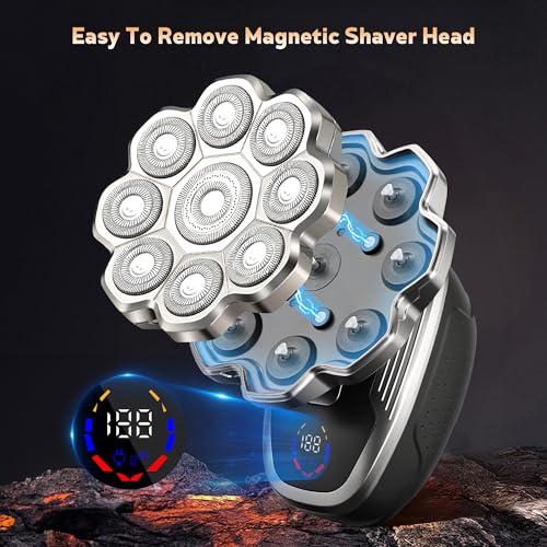 Electric Razor for Men,Head Shavers for Bald Men,9D Floating with Magnetic Razors,5-in-1 Head Shaver,Wet & Dry Electric Razor for Home & Travel