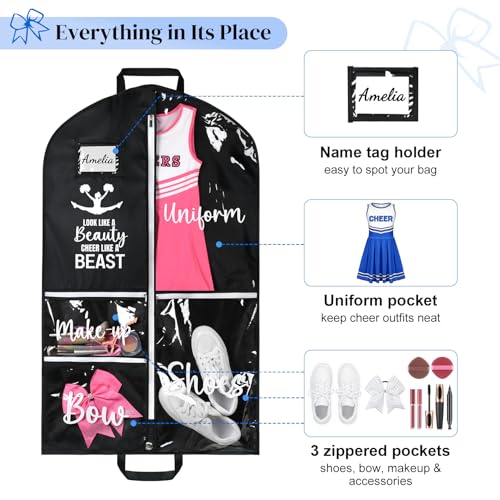 DEEKA Cheer Garment Bag for Hanging Clothes with Zipper Pockets - 40 Inch