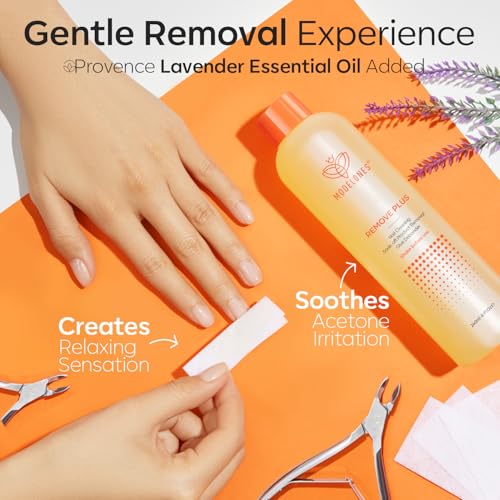 Modelones Acetone Gel Nail Polish Remover with Jojoba Oil, Lemon - 8 fl oz