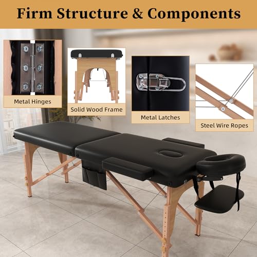 Civama Portable Massage Table 2-Section Foldable 29 LBS