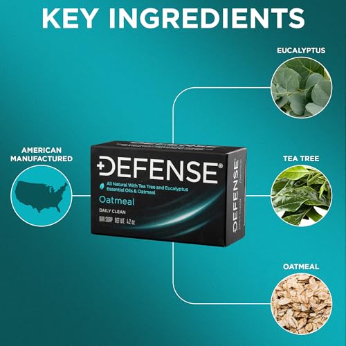 Defense Soap 5pk All Natural Oatmeal Bar Soap for Men | Made by Wrestlers with Tea Tree Oil & Eucalyptus Oil to Promote Healthy Skin