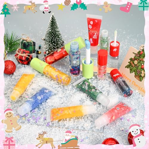 Christmas Lip Gloss Making Kit- Fun Lip Gloss Kit to Make Your Own Lip Gloss for Girls, Women, Teens, Beginner, Moisturizing Lip Gloss Base, DIY Lipstick Set Christmas Gift for Women, Daughters