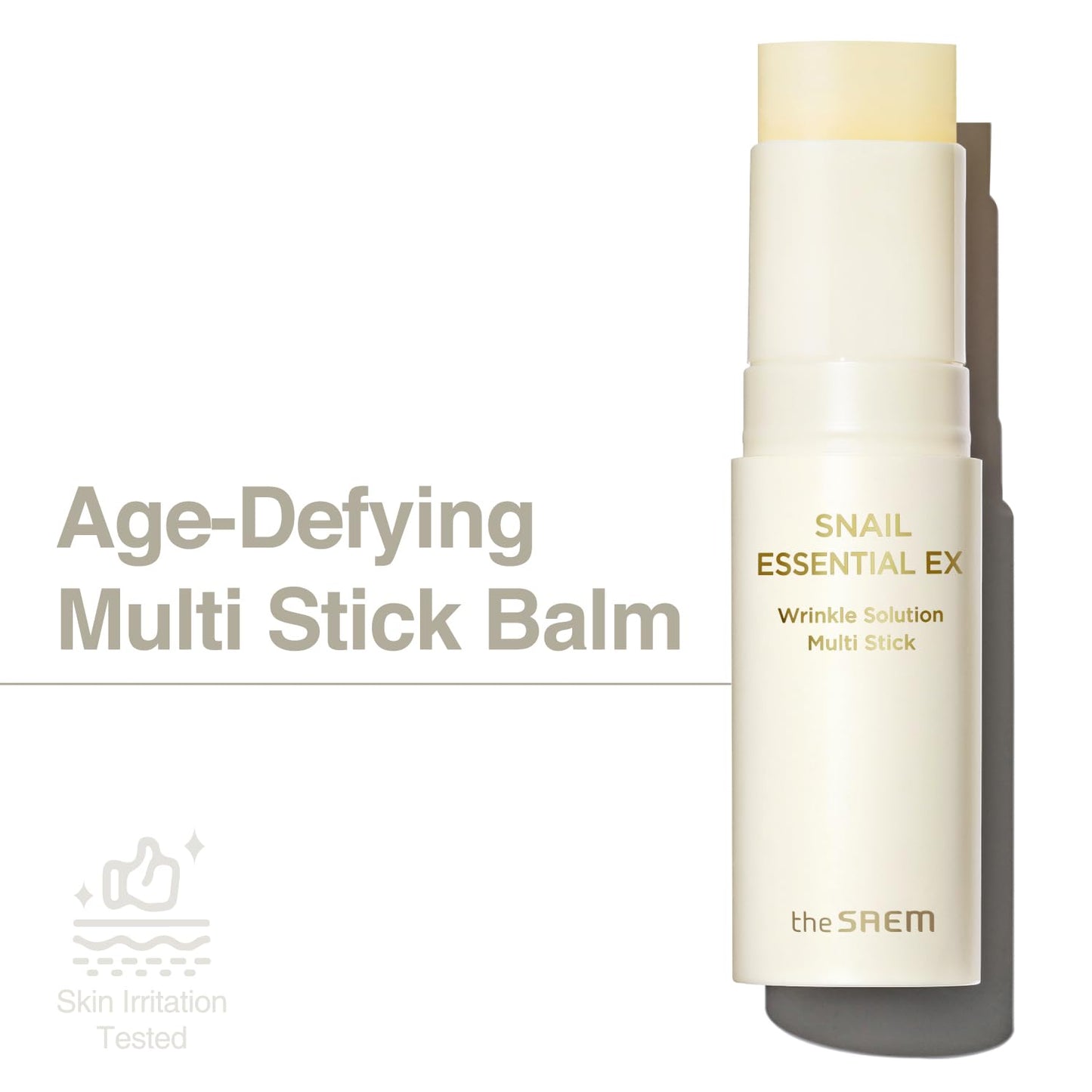 THESAEM Snail Essential EX Wrinkle Solution Multi-Purpose Balm Stick – Anti Aging & Moisturizing – Face & Eye Treatment – With Snail Collagen & Honey for Moist Glow, 0.4oz.