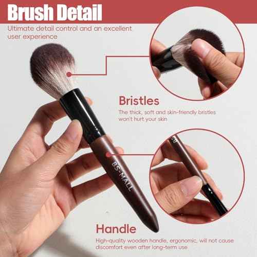 BS-MALL Professional Makeup Brush Set 28 Pcs With Travel Makeup Bag,Concealer Brush, Foundation Brush, Blush Brush, 4 Pcs Triangle Puff & makeup sponges for Flawless beauty on the Go