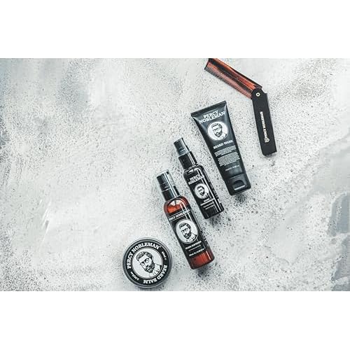 Percy Nobleman Complete Beard Care Kit ? Beard Grooming Gift Set with Beard Softener, Scented Beard Oil, Beard Balm, Beard Wash and Folding Acetate Comb for Softening, Hydration & Styling