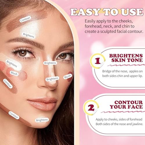 6-Color Cream Contour Stick Kit with Highlighter & Bronzer