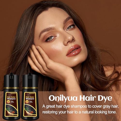 Onilyua 3-in-1 Black Hair Dye Shampoo - Long-Lasting Gray Coverage