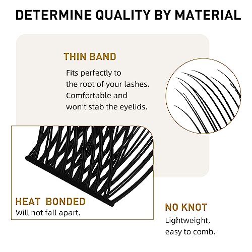 Lash Clusters B01 DIY Eyelash Extensions 72 Clusters Lashes C D Curl B&Qaugen Mega Volume Individual Lashes Eyelash Clusters Extensions Wispy Lashes Cluster DIY at Home (B01-D-8-16MIX)