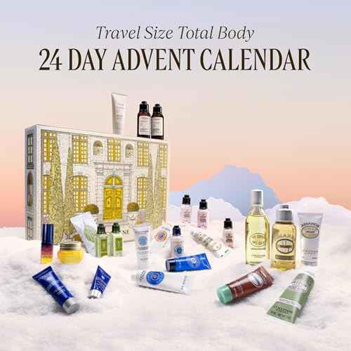 L'OCCITANE Advent Calendar, 24-Piece Luxury Beauty Countdown Holiday Gift Set Including Daily Skincare, Hair, Body & Fragrance, Travel Size Minis