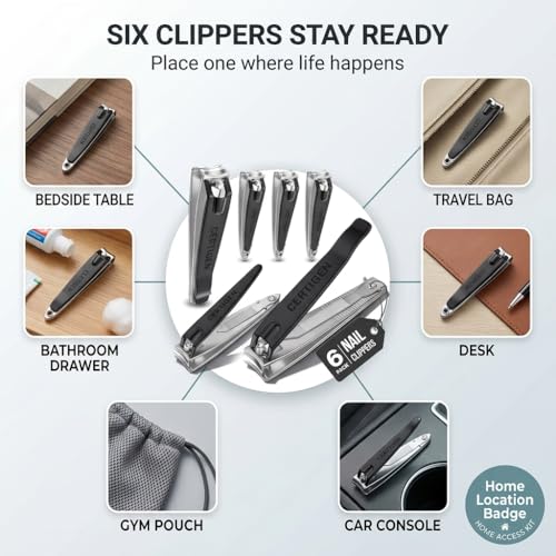 Nail Clippers Set 6-Pack - Toenail & Fingernail Clippers