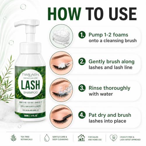 TWILASH Lash Shampoo 500ml - Gentle Eyelash Cleanser