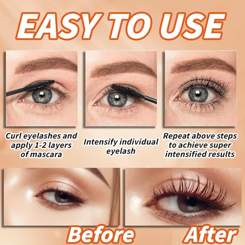 Brown Dramatic Mascara - Tapered Cone Brush, Smudge-Proof, 10ml