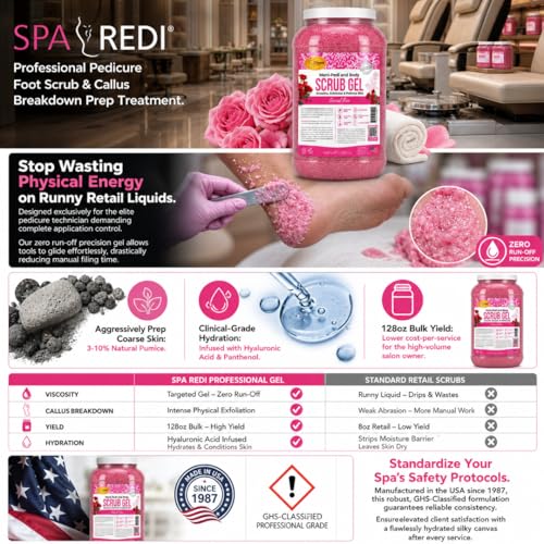 SPA REDI Professional Foot Scrub Gel - 128oz Gallon
