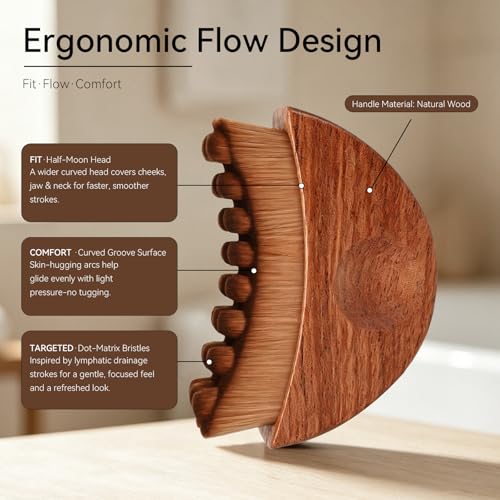 EULOGIST Wooden Lymphatic Contour Face Brush & Gua Sha Set