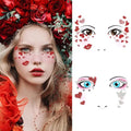 Glitter Love Heart Face Stickers with Rhinestones - 2 Pack