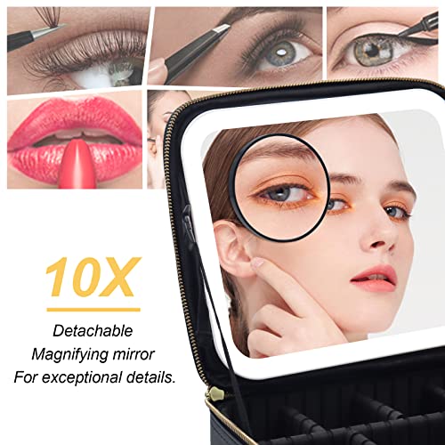 Makeup Bag with LED Mirror - Lighted Travel Organizer