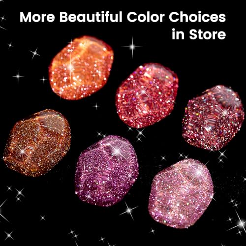 YTD Likomey Colorful Reflective Glitter Gel Nail Polish,15ml Brown Flash Diamond Shimmer Nails Gel,Sparkly Shiny Salon Home Nail Art Manicure UV Nail Gel,SZ393