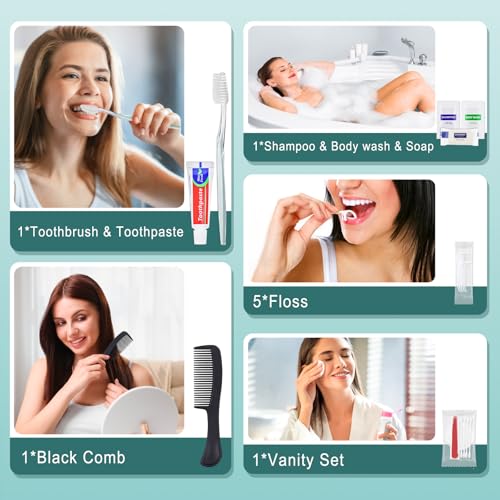 50 Sets Hygiene Kit Bulk - 10-in-1 Travel Toiletry