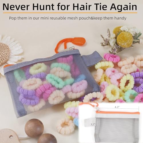 WDGROW Mini Hair Ties for Kids & Adults, No Damage, 200pcs Soft Elastic