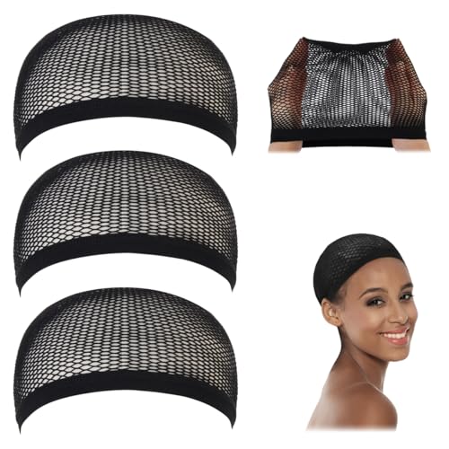Dreamlover Black Mesh Wig Caps, 3-Pack Breathable Hair Net