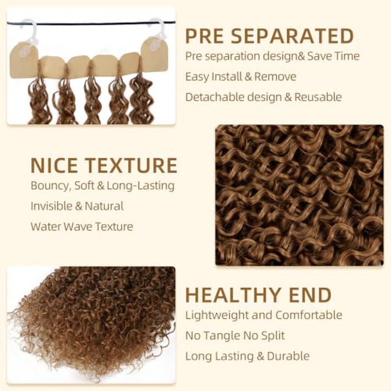 14 Inch Water Wave Human Crochet Hair for Black Women - 120g