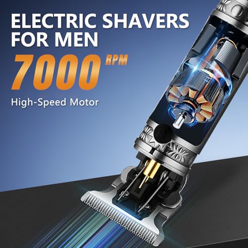 Saoilli 2 Pack Men's Beard Trimmers with Zero Gapped T-Blade, Quiet 8500 RPM, USB Charging