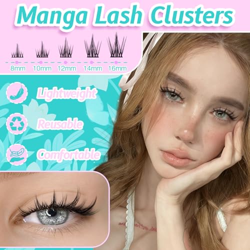 Manga Lash Clusters Kit 8-16mm C Curl with Bond, Seal & Remover