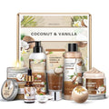 Coconut Vanilla Spa Gift Basket Set for Women - 8 Piece