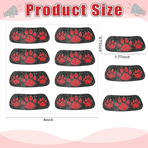 Blulu 24 Pairs Glitter Paw Eye Black Temporary Tattoos