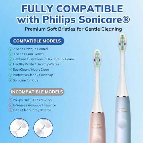 Replacement Toothbrush Heads for Philips Sonicare Replacement Heads, Electric Replacement Brush Head Compatible with Phillips Sonicare Electric Toothbrushes, 16 Pack