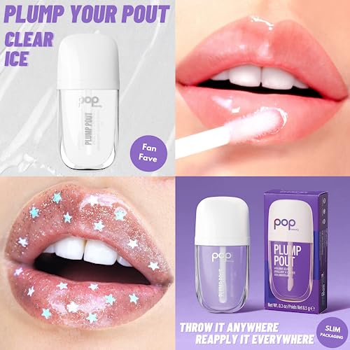 POP Beauty Plump Pout Clear Ice Lip Plumping Oil Gloss