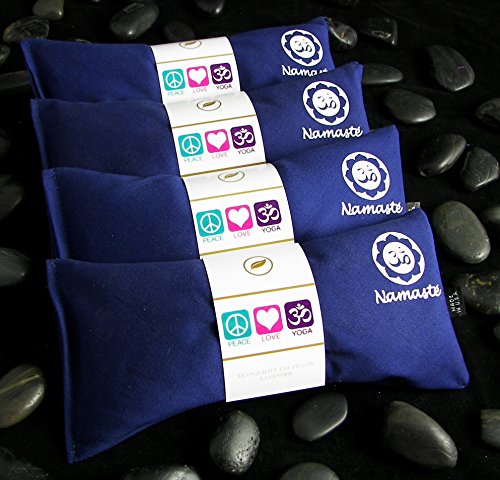 Happy Wraps Navy Cotton Eye Pillows Set of 4 - Hot Cold Stress Relief & Meditation