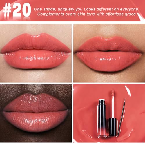 evpct Coral Nude Pink Liquid Lipstick - Waterproof Long-Wear Lip Gloss