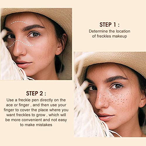 Lovelycat Freckle Pen 4 Colors Natural Freckle Pen Fake Freckle Pen Waterproof Long Lasting Soft Spots Natural Relaxing Sun Makeup (Chestnut)