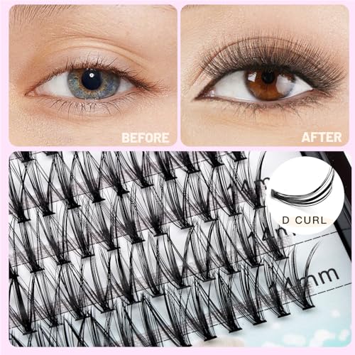 20D Cluster Eyelashes Mixed 10-16mm D Curl 0.07mm 200 Pcs