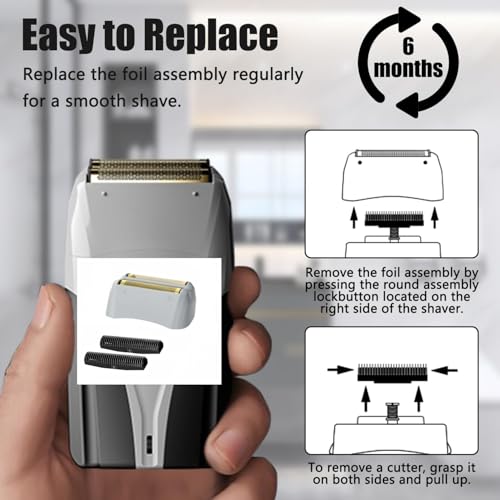 Foil Shaver Replacement Compatible with Foil Shaver Model TS-1 TS-2 17150 17200 17235 Pro, Replaces 17155 17160 17280 Foil And Blades Profoil Lithium Shaver Head Parts