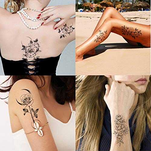 Floral Temporary Tattoo Stickers - 30 Pack Waterproof