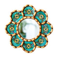 Peruvian Turquoise Circle Mirror on The Wall Decor Art | Decorative Wall Hanging Round rmirror for Home,Farmhouse | Wedding Gift for her, Women
