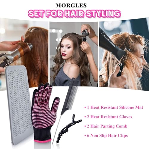 Heat Resistant Gloves & Hair Styling Kit - 11-Piece Set