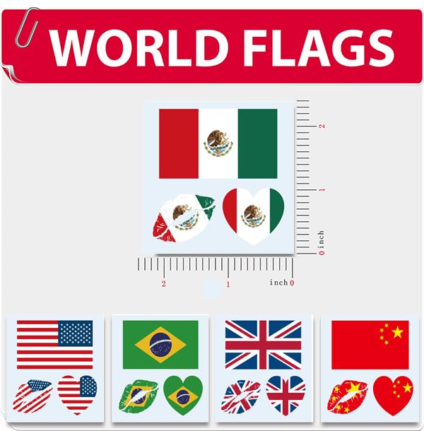 Y&C TENCOB American Flag Temporary Tattoos - 25 Sheets, 75 Pcs