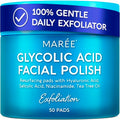 MAREE Glycolic Acid Toner Pads - Exfoliating Face Pads for Clear Skin, 50 Count, Blue