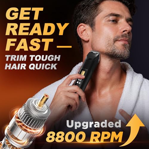 RICAF Beard Trimmer Kit for Men, 15-Piece Cordless Grooming Set