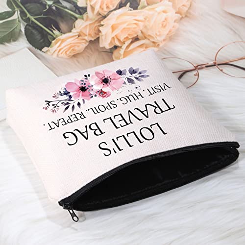POFULL Grandma Lolli Gift Lolli To Be Gift Lolli¡¯s Travel Bag Visit Hug Spoil Repeat Travel Cosmetic Pouch (Lolli¡¯s Travel Bag)