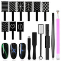 Magnetic Nail Art Tool Set - Double-Head Flower & Dotting Pens for Cat Eye Gel Polish