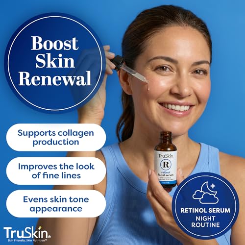 TruSkin Retinol Serum for Face ? Gentle, Skin Friendly Anti-Aging Retinoid with Hyaluronic Acid, Cica & Vitamin E ? Retinol Facial Serum for Smoother-Looking Skin & Improved Texture, 2 Fl Oz
