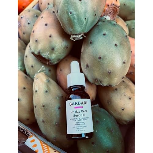 BARBARI Prickly Pear Oil ? Hydrating & Revitalizing Face, Hair & Body | Luxury Generally Used on Face, Supports Skin Elasticity & Radiance, Multi-Purpose (15ml)