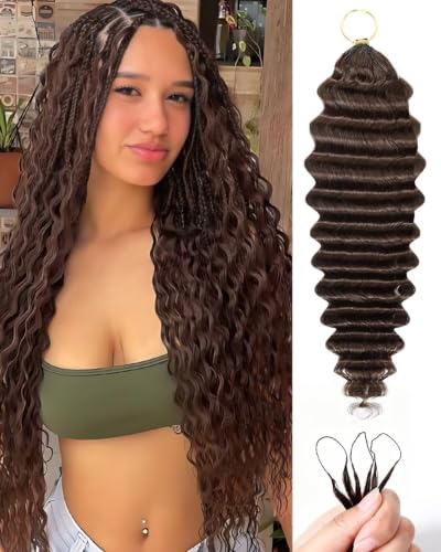 18 Inch Chocolate Brown Human Crochet Hair for Black Women