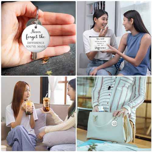 Maxcheck 6 Set Christmas 2025 Employee Appreciation Thank You Gifts Bulk Inspirational 16 oz Can Shaped Glass Cups Canvas Bag Keychain for Nurses Coworkers Staff Volunteers Work(Inspirational)